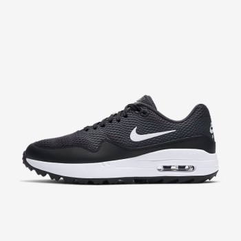 Nike Air Max 1 G - Női Golf Cipő - Fekete/Sötét Szürke/Fehér/Fehér